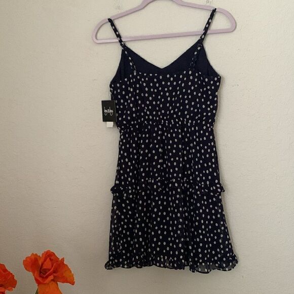 NWT By❤️By Summer Polka Dots Sleeveless Ruffle Mini Dress Size S - Picture 2 of 12
